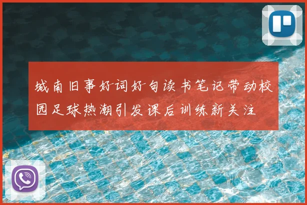 城南旧事好词好句读书笔记带动校园足球热潮引发课后训练新关注